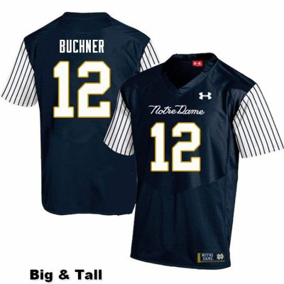 Notre Dame Fighting Irish Men's Tyler Buchner #12 Navy Under Armour Alternate Authentic Stitched Big & Tall College NCAA Football Jersey MYE3199VE